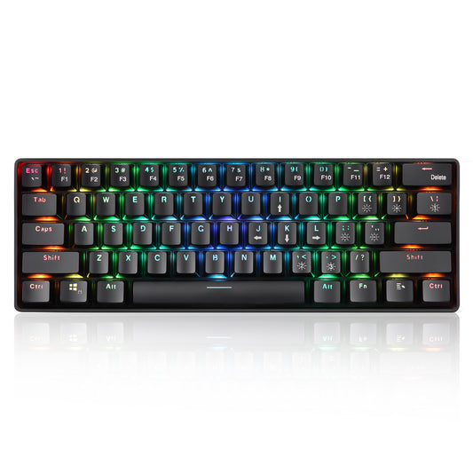 Upgraded New Rgb Wireless 2.4G Dual-Mode 61-Key Mechanical Keyboard