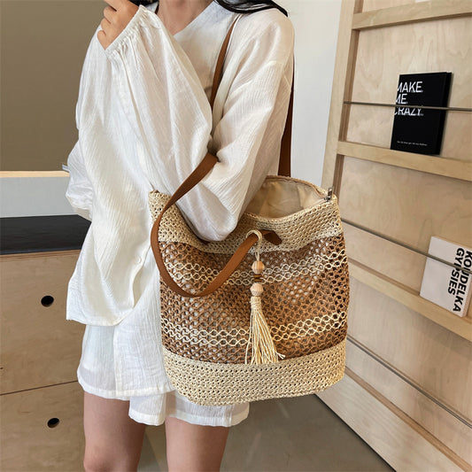 Large Capacity Straw Fashion Seaside Vacation Beach Bag