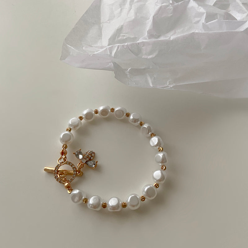 Classic Fashion Natural Stone Pearl Pendant Bracelet