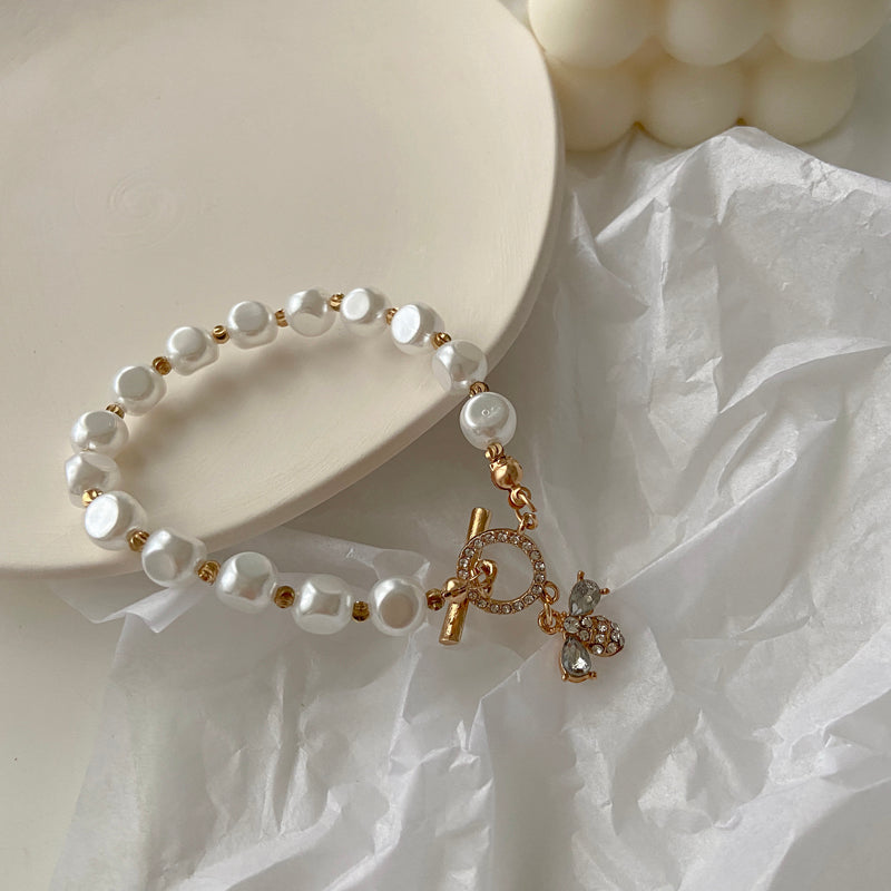 Classic Fashion Natural Stone Pearl Pendant Bracelet