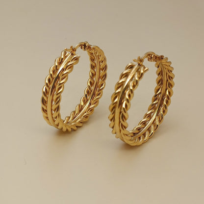 Twist Ear Clip 18K Stainless Steel Gold Earrings