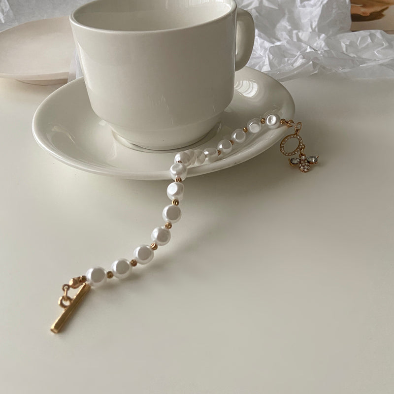 Classic Fashion Natural Stone Pearl Pendant Bracelet